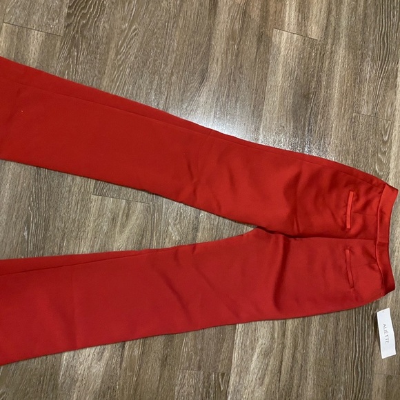 Aliette satin red pants straight legs. High waist  size 6 - Picture 1 of 7